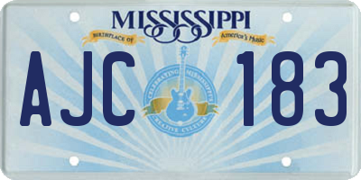 MS license plate AJC183