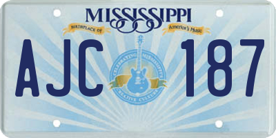 MS license plate AJC187