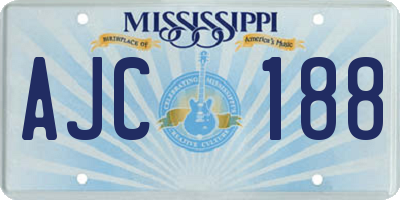 MS license plate AJC188