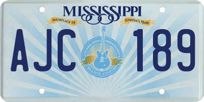 MS license plate AJC189