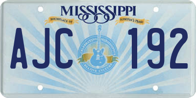 MS license plate AJC192