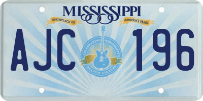 MS license plate AJC196