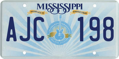 MS license plate AJC198