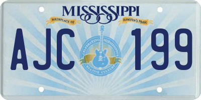MS license plate AJC199