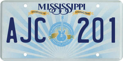 MS license plate AJC201