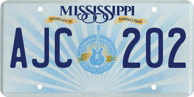 MS license plate AJC202