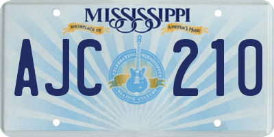 MS license plate AJC210