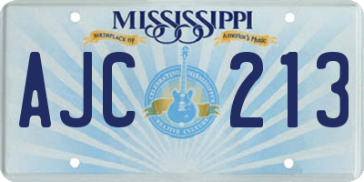 MS license plate AJC213