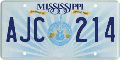 MS license plate AJC214
