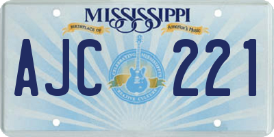 MS license plate AJC221