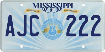MS license plate AJC222