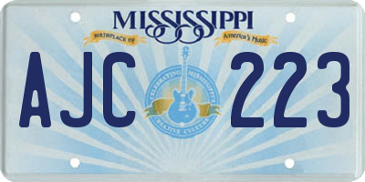 MS license plate AJC223