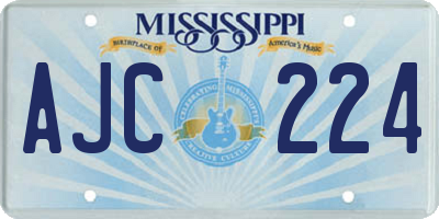 MS license plate AJC224