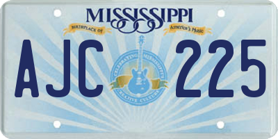 MS license plate AJC225