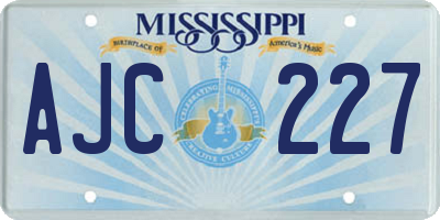 MS license plate AJC227