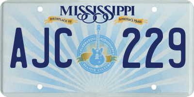 MS license plate AJC229