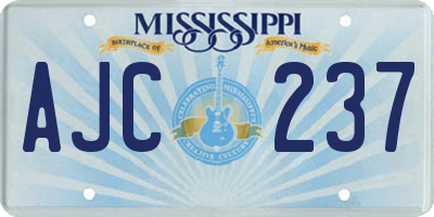 MS license plate AJC237