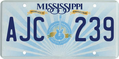 MS license plate AJC239