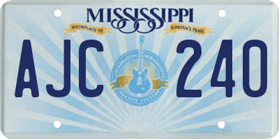 MS license plate AJC240