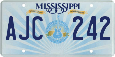 MS license plate AJC242