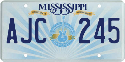 MS license plate AJC245