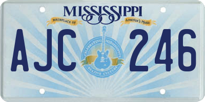 MS license plate AJC246