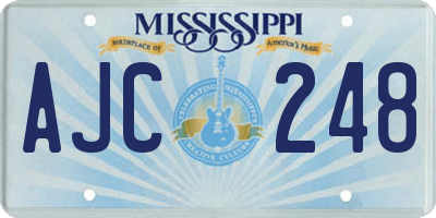 MS license plate AJC248