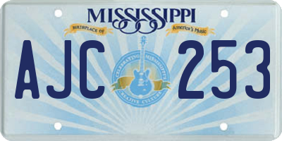MS license plate AJC253