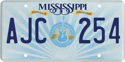 MS license plate AJC254