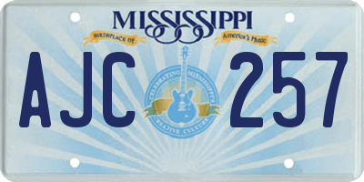 MS license plate AJC257