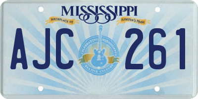 MS license plate AJC261