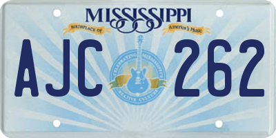 MS license plate AJC262