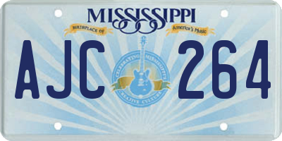 MS license plate AJC264