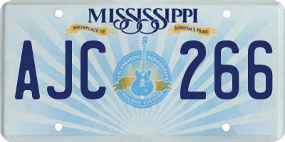 MS license plate AJC266
