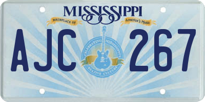 MS license plate AJC267
