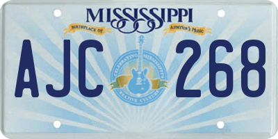 MS license plate AJC268
