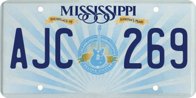 MS license plate AJC269