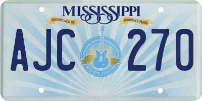 MS license plate AJC270