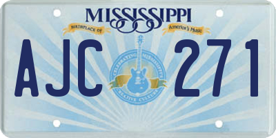 MS license plate AJC271