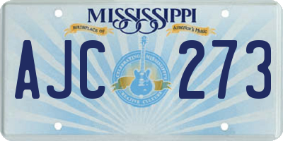 MS license plate AJC273