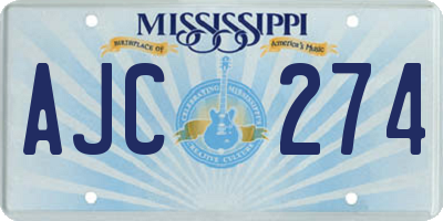 MS license plate AJC274
