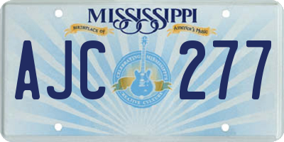 MS license plate AJC277