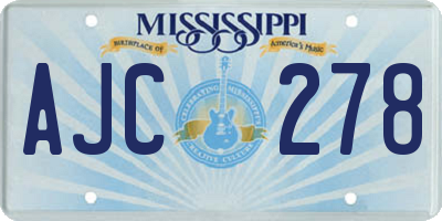 MS license plate AJC278
