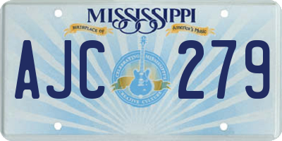 MS license plate AJC279