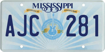 MS license plate AJC281