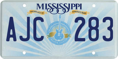 MS license plate AJC283