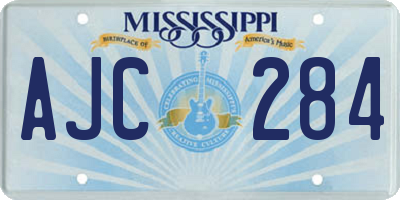 MS license plate AJC284