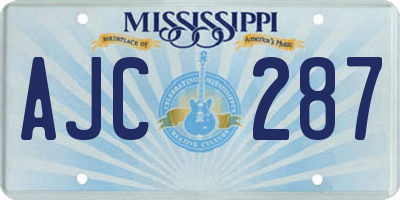 MS license plate AJC287