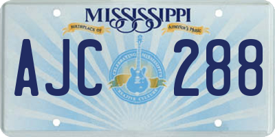 MS license plate AJC288