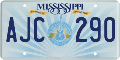 MS license plate AJC290